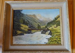 Gemälde Landschaft Zinal Wallis H. Meylan