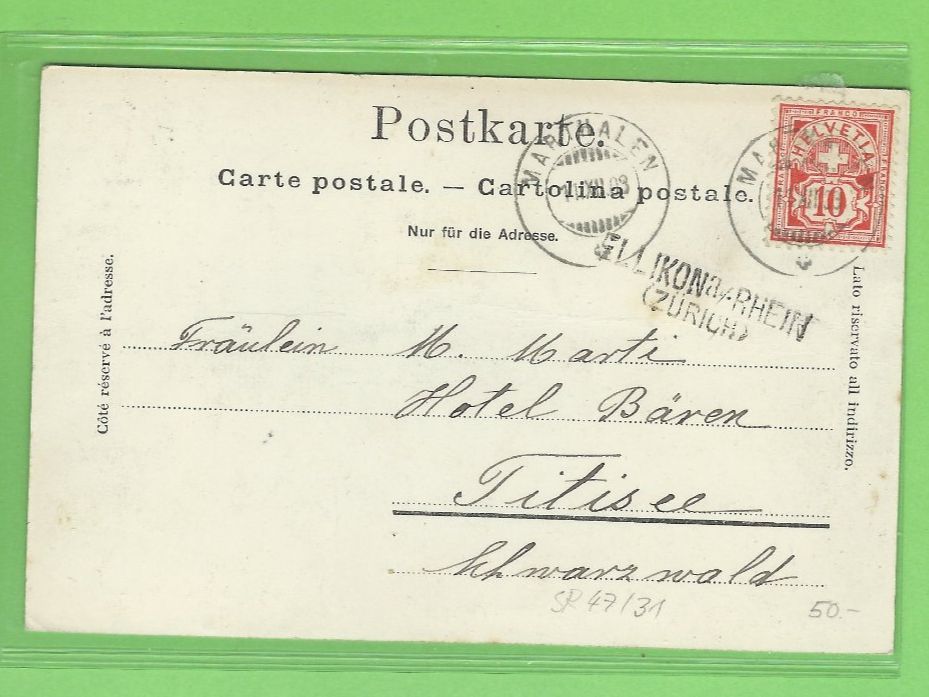 Ansichtskarten: Winterthur Bahnhofplatz um 1900 – Gebraucht aus Zürich von t24_de 1