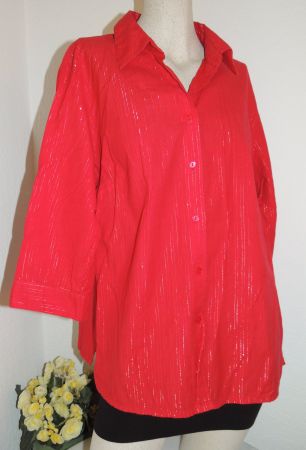 SCHÖNE BLUSE COTTON LUREX-GLANZ NEU L