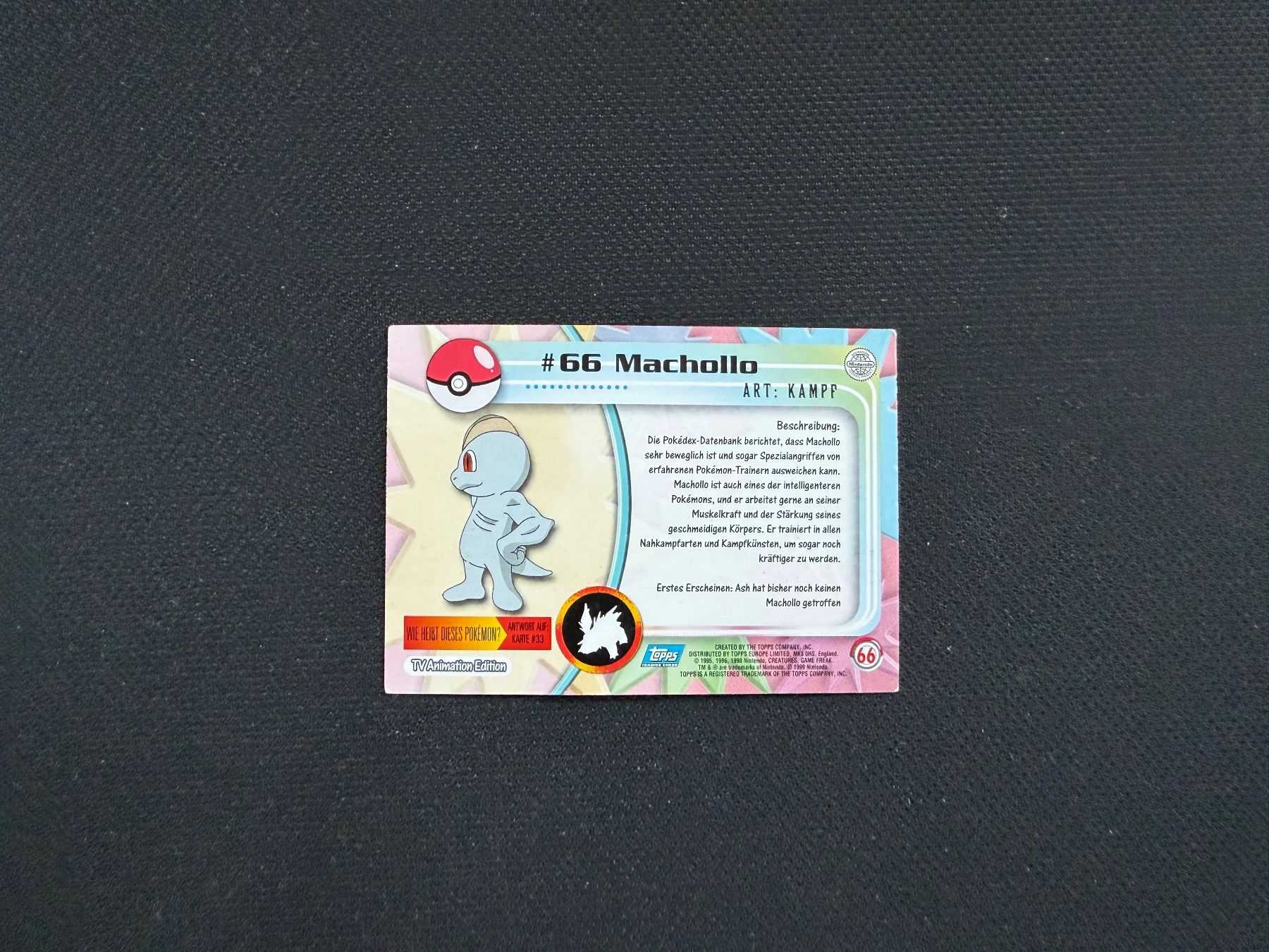 Pokémon Carte collezionabili: Pokémon Topps 1999 - Machollo – Usato da Zürich venduto da mountainwizard00 1