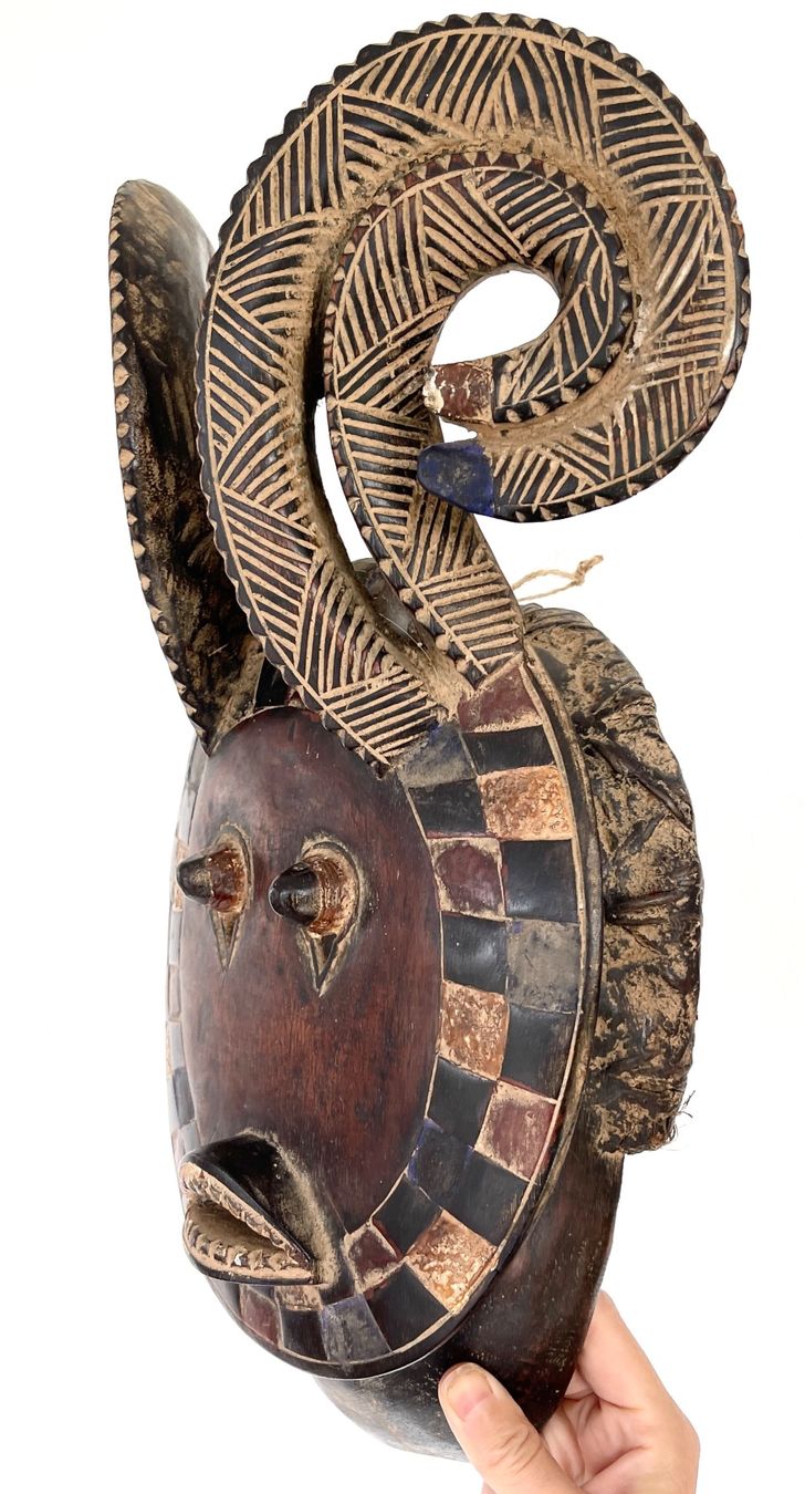 Skulpturen & Statuen: XXL wunderschöne alte Baule Maske Ivory Coast Höhe 42 cm – Gebraucht aus Rüthi (Rheintal) von Kunsthaus777 7