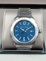 BVLGARI " OCTO ROMA " MIT BLAUEM CLOUS DE PARIS ZIFFERBLATT