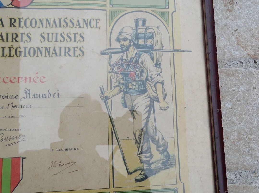 Foto & Immagini: Fremdenlegion Diplom eines schweizer Fremdenlegionärs – Usato da Eschenz venduto da Bibas1 2