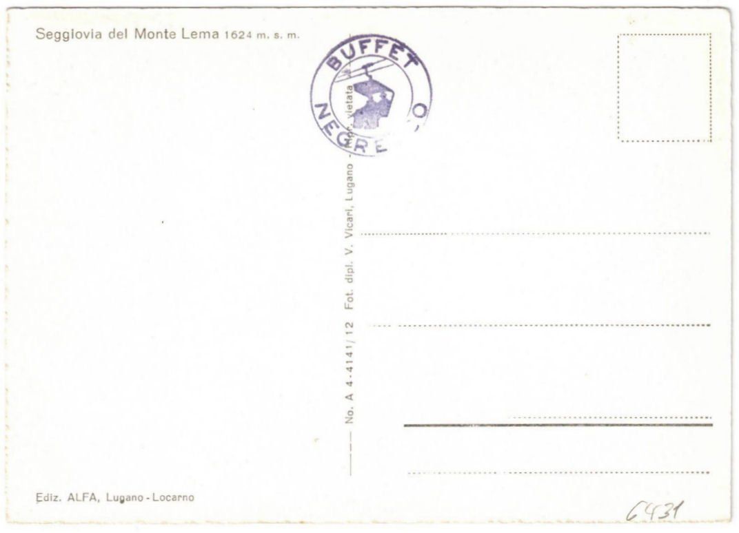 Cartoline postali: Miglieglia - Sessellift Monte Lema – Usato da Binningen venduto da Mountainrider 1