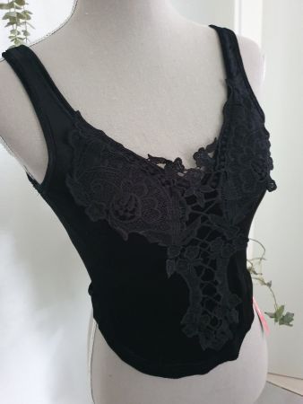 Gothic Samtop m. Stickerei Gr S *neuwertig*