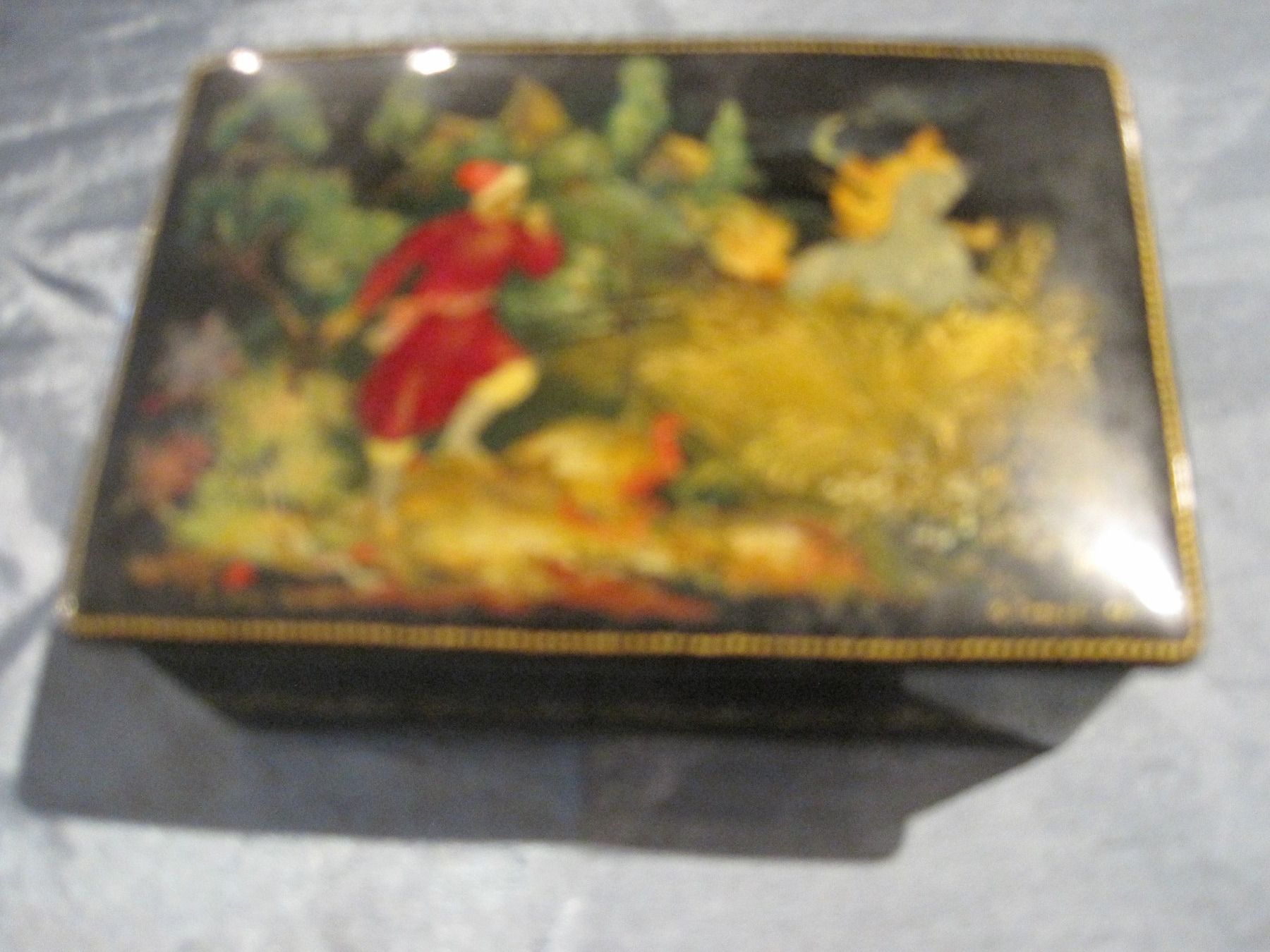 Dosen: russische Lackdose, handgemalt – Gebraucht aus Bischofszell von Joachim-115 1