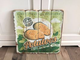 Holzschild "Potatoes"