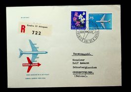 SUISSE VOL SWISSAIR GENEVE-NEW YORK 1960. SLH 15.00 /T523