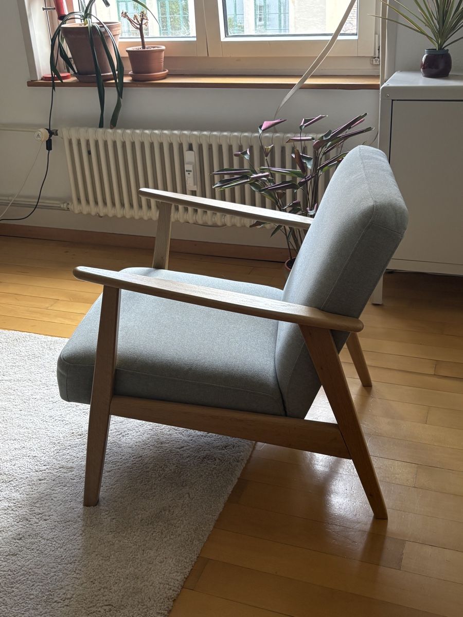 Ikea Poltrone: IKEA Sessel skandinavisches Design hellgrau/hellblau Holz – Usato da Basel venduto da len_w7hr 3
