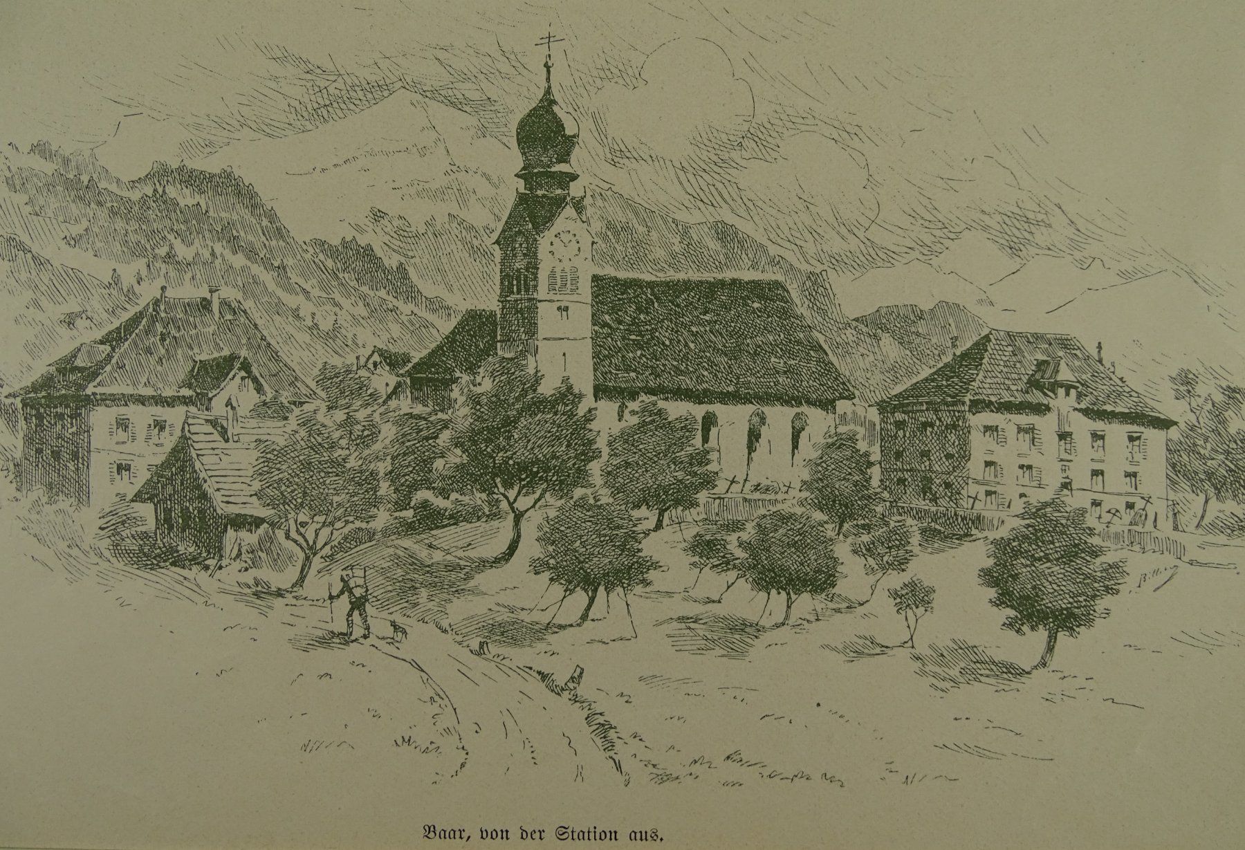Incisioni: BAAR KANTON ZUG, ZINKÄTZUNG 1897 – Usato da Grüningen venduto da Kartensammler 2