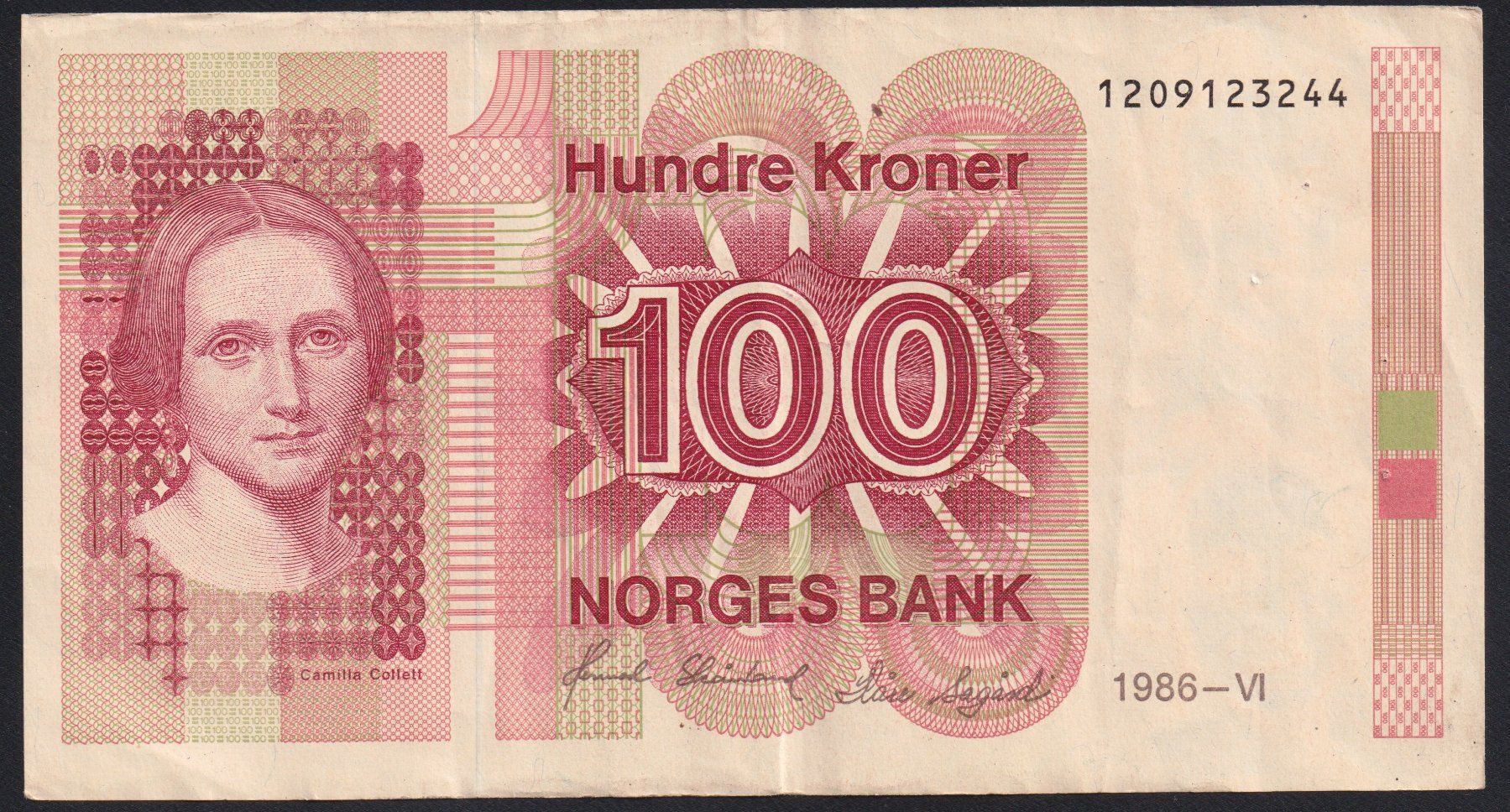 Banknoten: Norwegen 100 Kroner 1986 – Gebraucht aus Brugg AG von banknoten_muesli