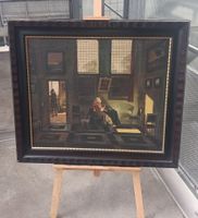 Gemälde Innenansicht mit Figuren gerahmt 70x60cm