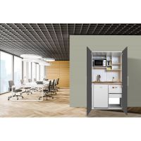 304 - Schrankküche Küchenzeile Schrank Küche Weiss/Grau