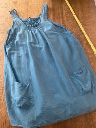 Benetton luftiges Kleid GR.S blau/grün/petrol /zwei Teile