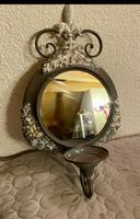 Vintage Wandspiegel mit Kerzenhalter, Shabby Chic Stil