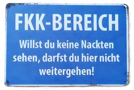 FKK - BEREICH -  Blechschild (neu, OVP)