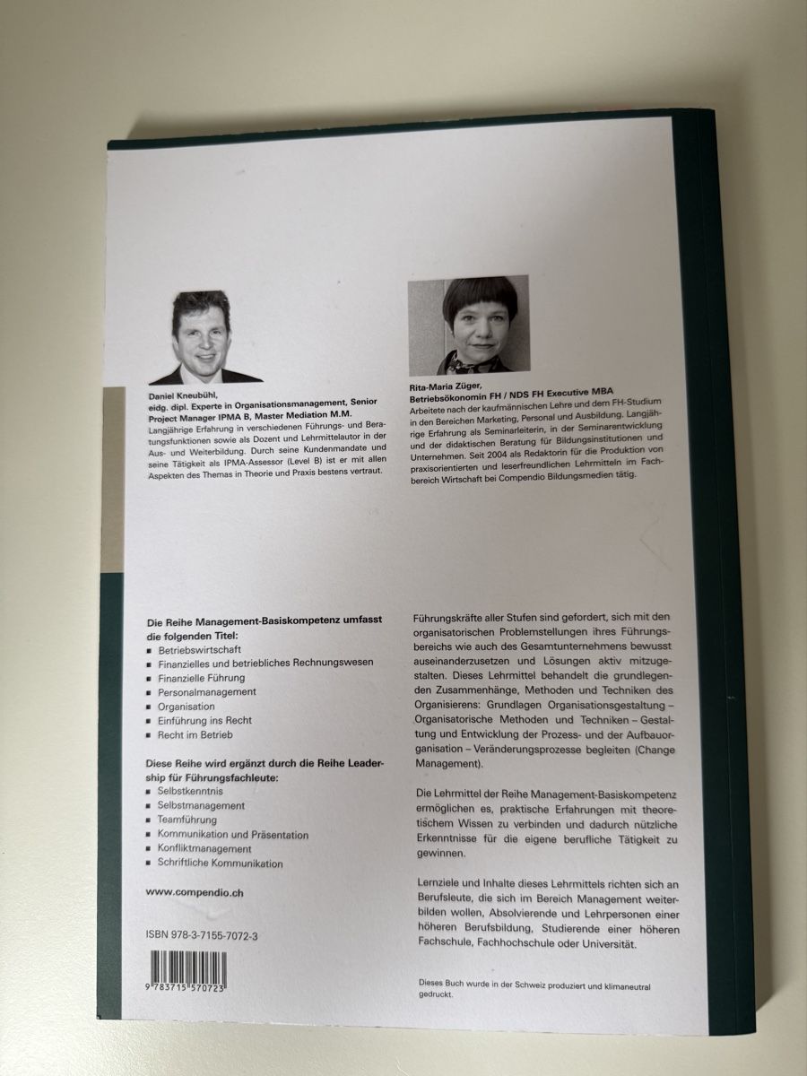 Libri: Organisation – Management-Basiskompetenz – Nuovo (secondo la descrizione) da Solothurn venduto da delialiliane 2