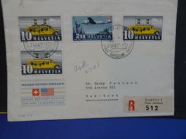 2.V.47. SONDERSTEMPEL SWISSAIR NACH NEW YORK;SWITZERLAND/USA