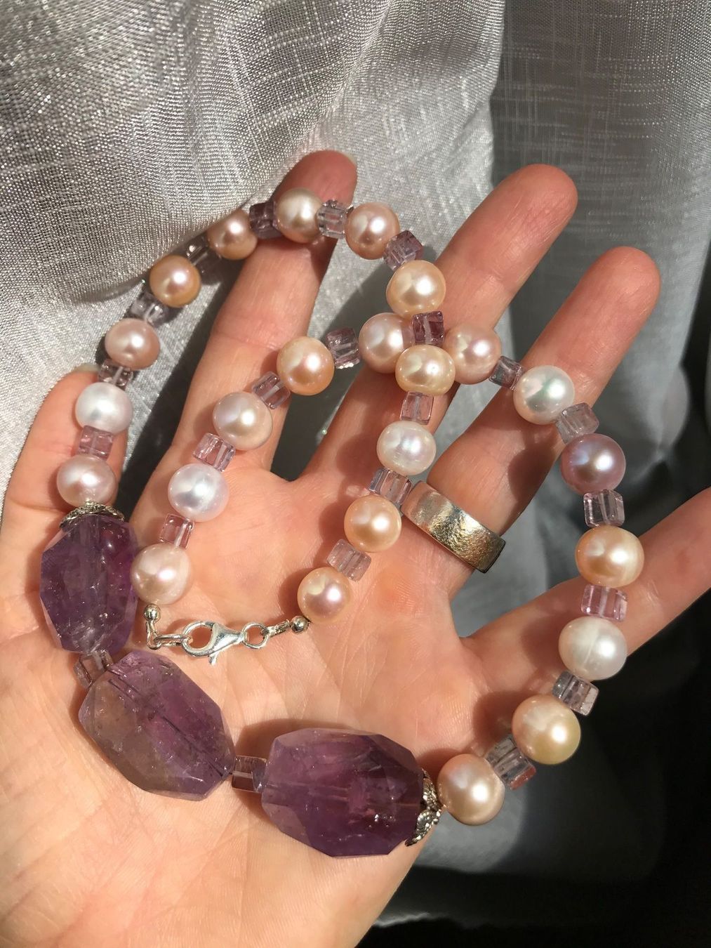 Catenine: Süsswasserperlen, Amethyst Collier NEU – Nuovo (secondo la descrizione) da Basel venduto da Chili007 5