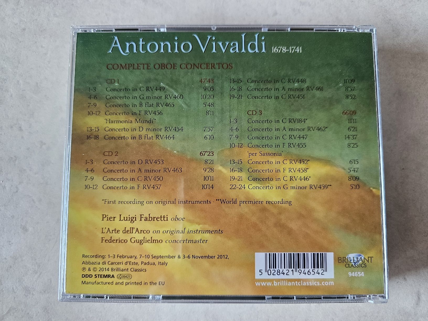 CD: Vivaldi  -  Complete Oboe Concertos / 3 CD Set Fabrikneu – Nuovo e nell'imballaggio originale da Schneisingen venduto da backstore24 1