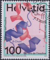 2021, Nr.1816 (Insulin) mit Ersttags-Eck-Stempel.
