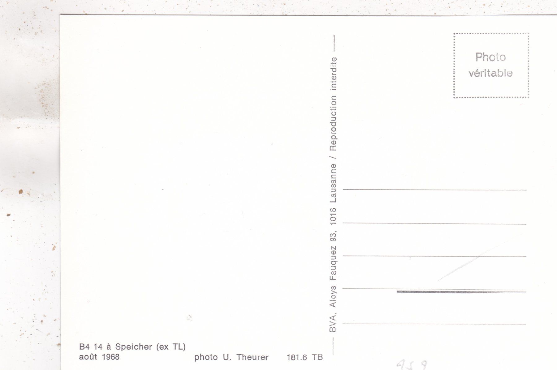 Cartoline postali: Repro Speicher B4 14  Bahn – Usato da Herisau venduto da Lisegrat2008 1