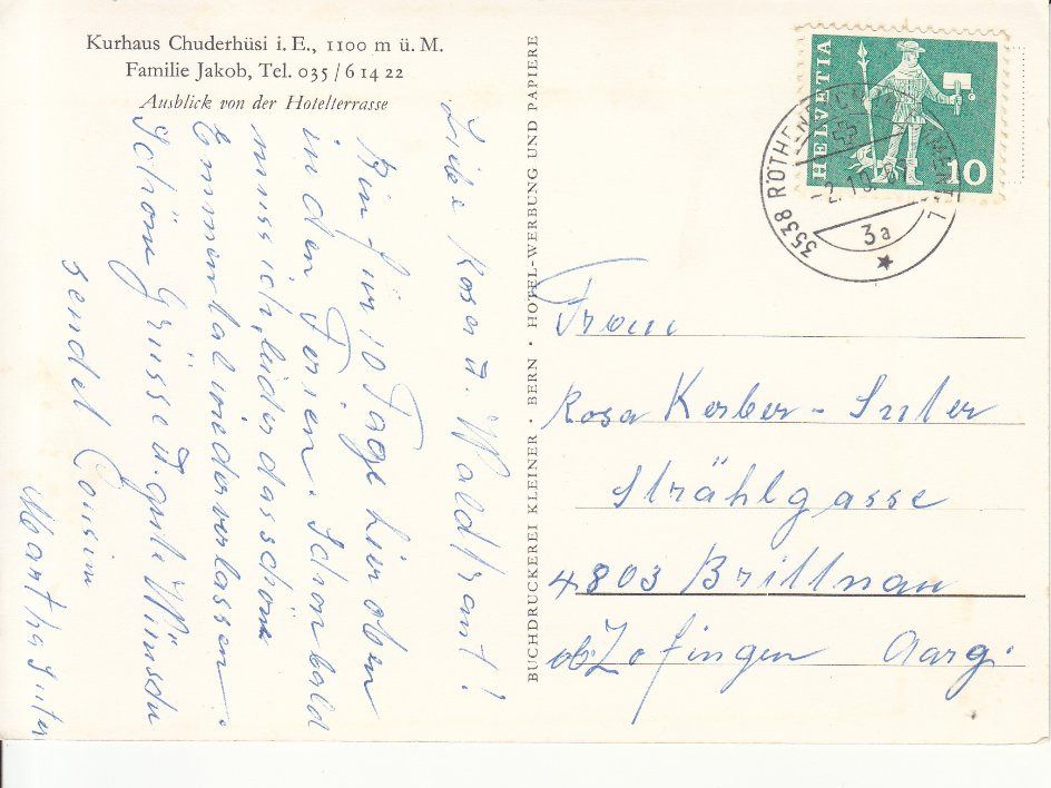 Cartoline postali: Chuderhüsi Aussicht 1967 – Usato da Bürglen TG venduto da StampGraf 1