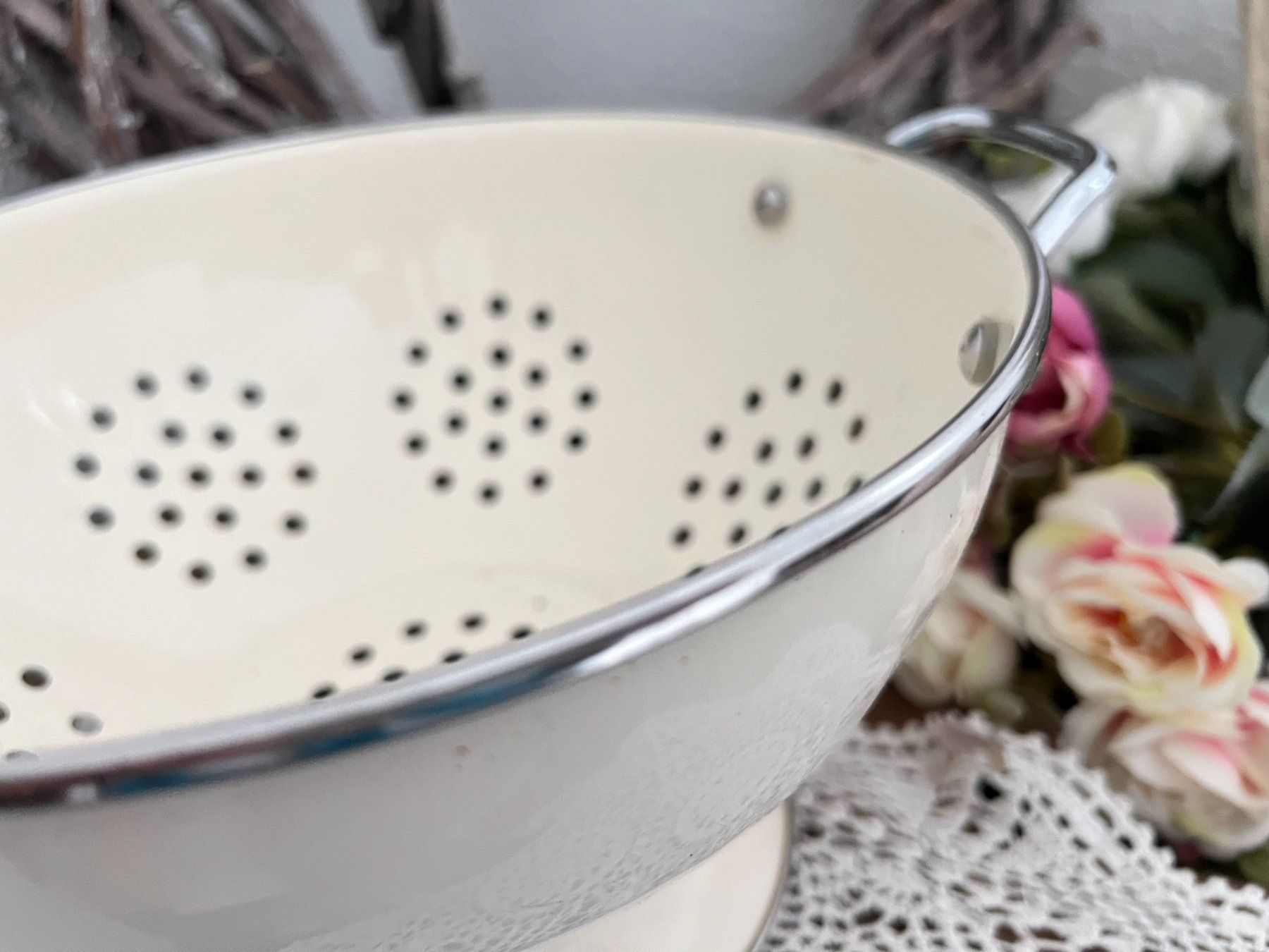 Elettrodomestici da cucina: Vintage Küchensieb - Emaille - Shabby – Usato da Walzenhausen venduto da Cerna007 4