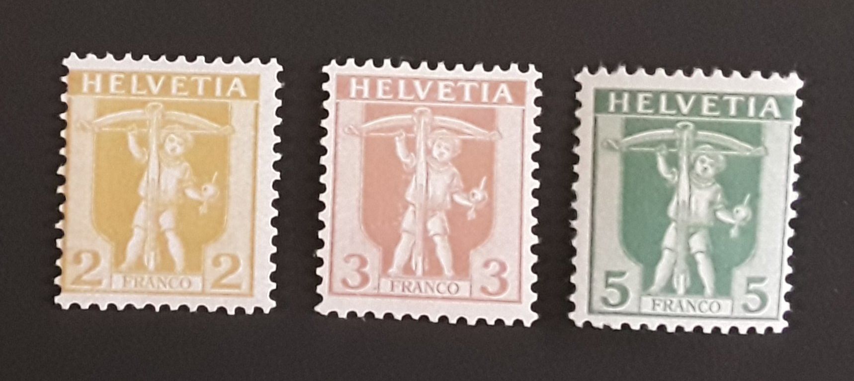 Alle Briefmarken: 1907: Tellknabe Serie Nr.101--103 ** – Gebraucht aus Walperswil von Tcheidi