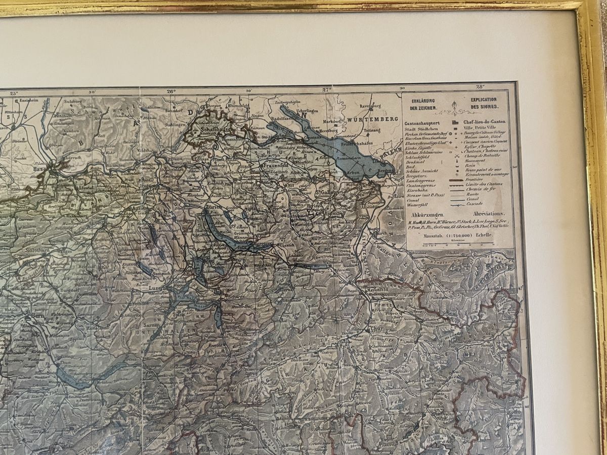 Landkarten & Atlanten: Antike Karte der Schweiz – Gebraucht aus Siebnen von Starlauf 3