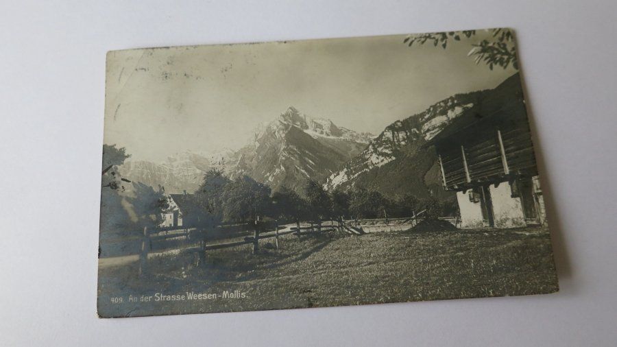 Ansichtskarten: An der Strasse Weesen - Mollis - 1917 – Gebraucht aus Jona von centumprata