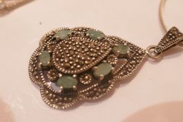 Silber Kette mit Anhänger 33,7 mm Durchm. 49 gr. 51 cm lang