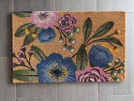 Fussmatte mit Blumen-Motiv (80x50cm), praktisch neu