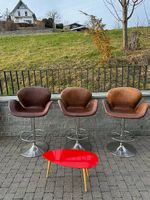 3 Design-Barhocker im Aviation-Stil - Leder, Vintage