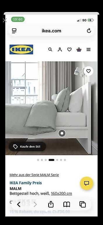 Ikea Lits: Ikea malm bettgestell 160x200 – D'occasion à Dübendorf par rocki07 2