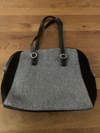 Damen Handtasche schwarz grau 