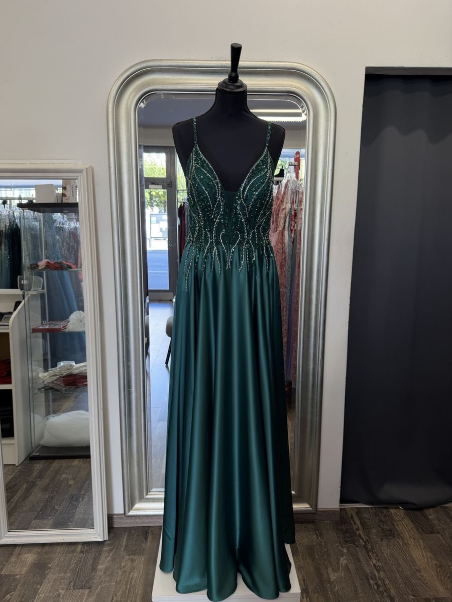 Vestiti: Abendkleid dunkelgrün mit Perlen Grösse 38 – Nuovo e nell'imballaggio originale da Schlatt ZH venduto da xhesiesi
