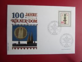 100 Jahre Kölner Dom Ersttagsbrief 5 DM 1980