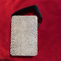 Vintage 1940s 50s leather cigarette box holder snake print
