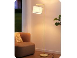 Stehlampe Leinenschirm, Stehleuchte 160cm, 2700K LED inkl.