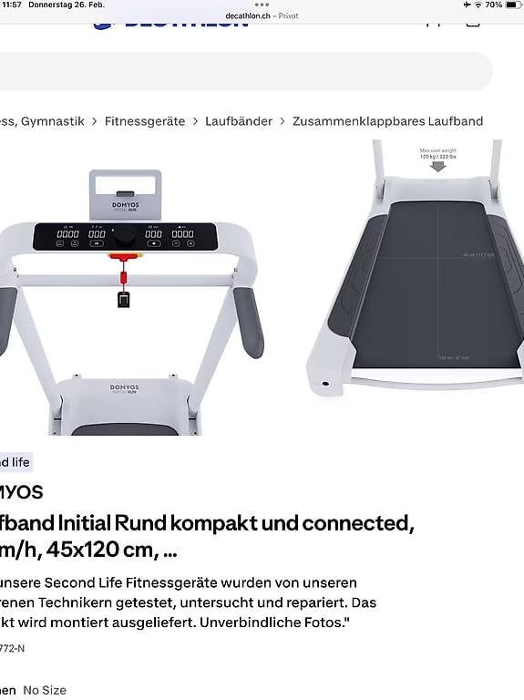 Hometrainer: Laufband Domyos – Usato da Steinhausen venduto da Luwa03
