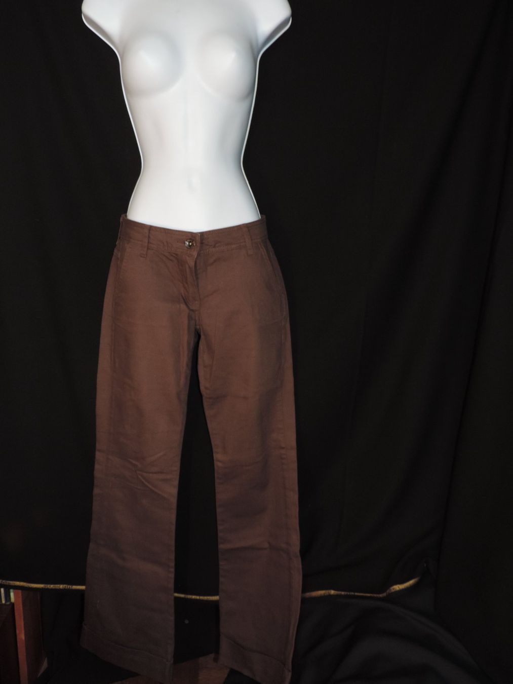 Pantaloni: pantalon patte d'éph brun – Usato da Genève venduto da Axelle333 2
