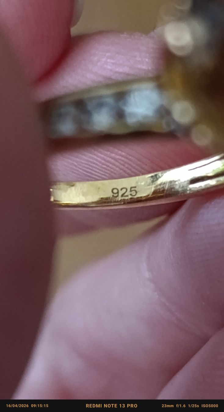 Anelli: Bague argent plaqué or & Citrine Madere! – Usato da Genève venduto da EcrinVintage 4