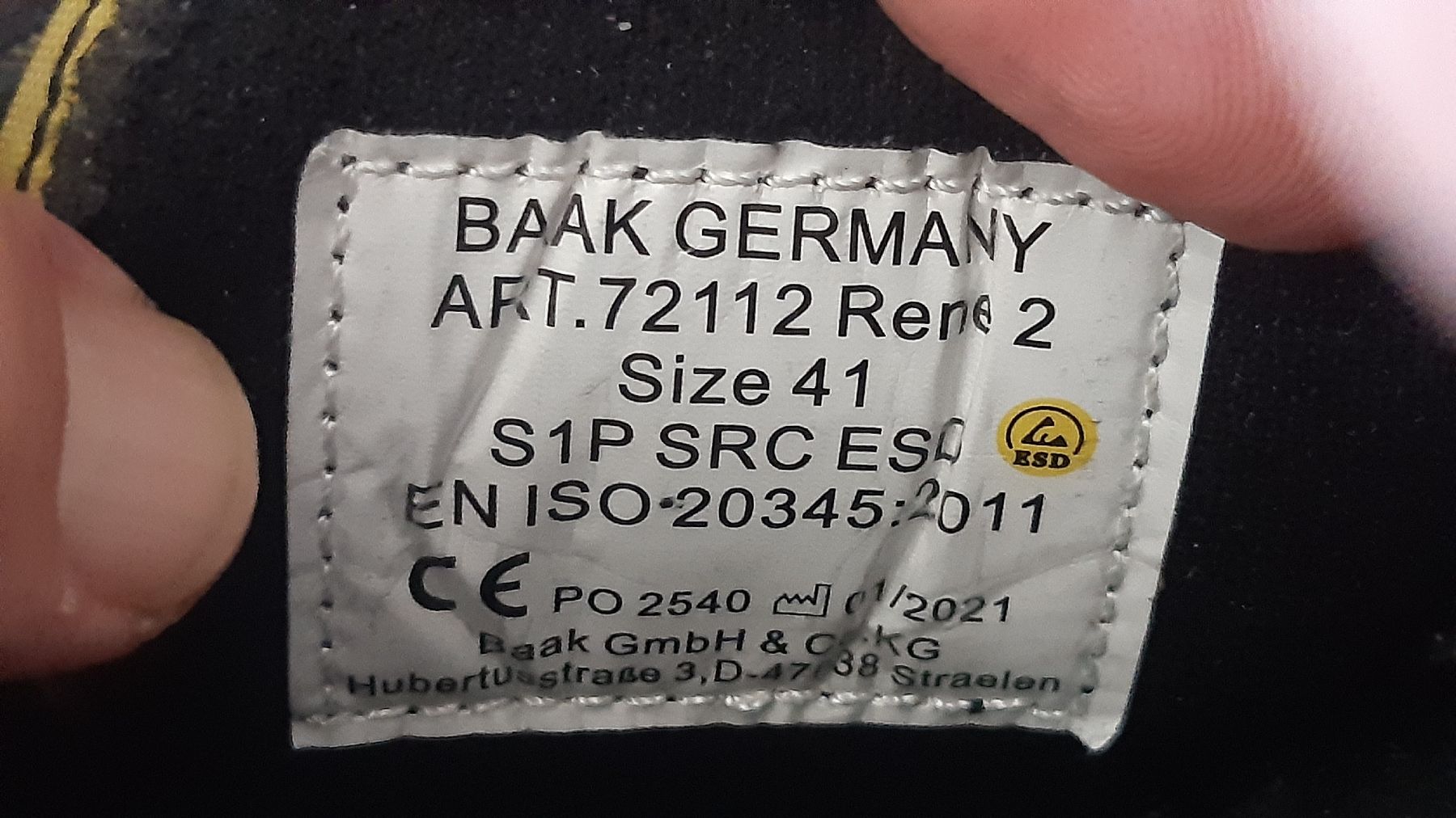 Scarpe da uomo: BAAK Arbeitsschuhe Rene 2 Grösse 41 S1P SRC ESD  – Usato da Oey venduto da Parkplatzbrocki 6