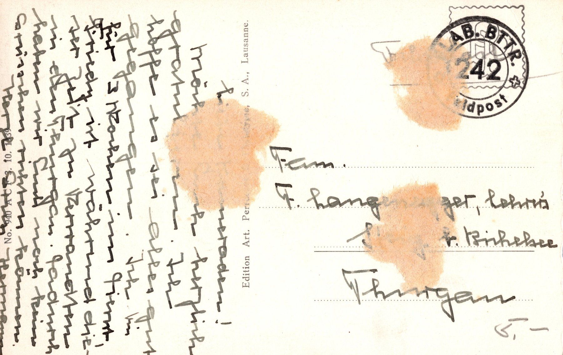 Cartoline postali: 0052 - Postkarte / Ansichtskarte - Sion Chateau de Valere – Usato da Reinach BL venduto da Boston-Verkauf 1