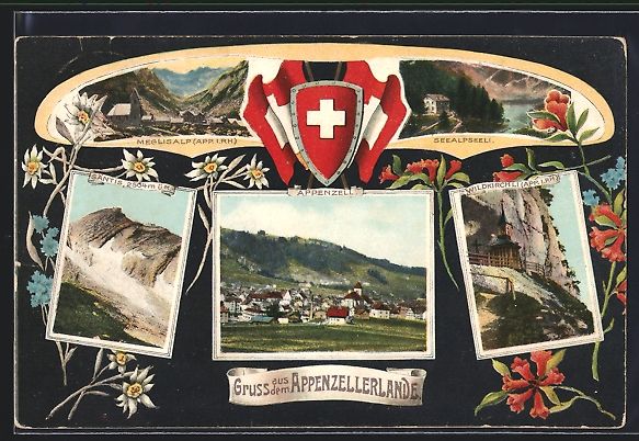 Cartoline postali: Appenzell, Wildkirchli, Seealpseeli, Meg – Usato da Berlin venduto da bartko-reher