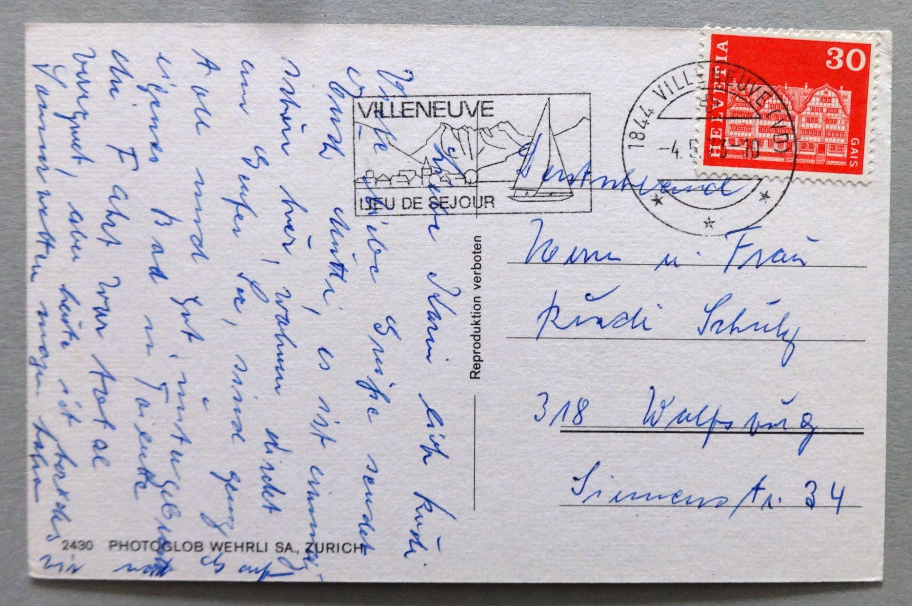 Ansichtskarten: Montreux – Gebraucht aus Fétigny von Billy2miny 1