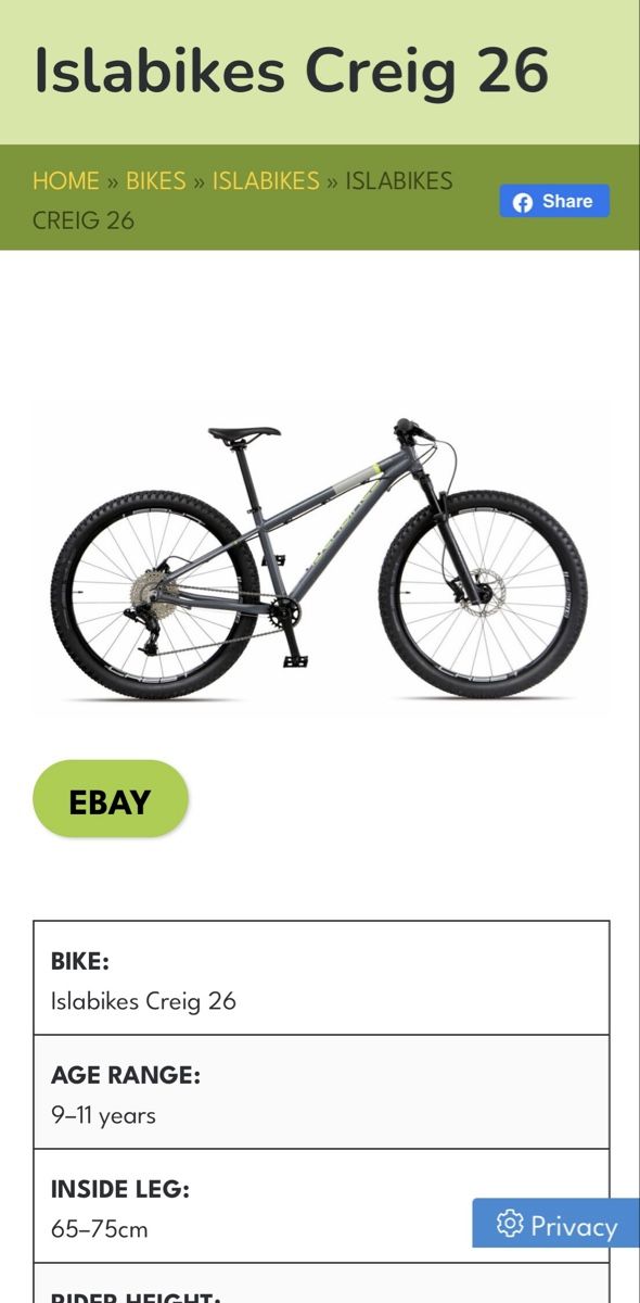 Islabike Biciclette: Islabikes Creig 26" Mountain Bike – Usato da Zürich venduto da ginag2684 9