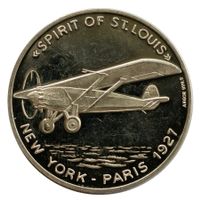 Medaille Charles Lindbergh Auf den ersten Alleinflug Silber