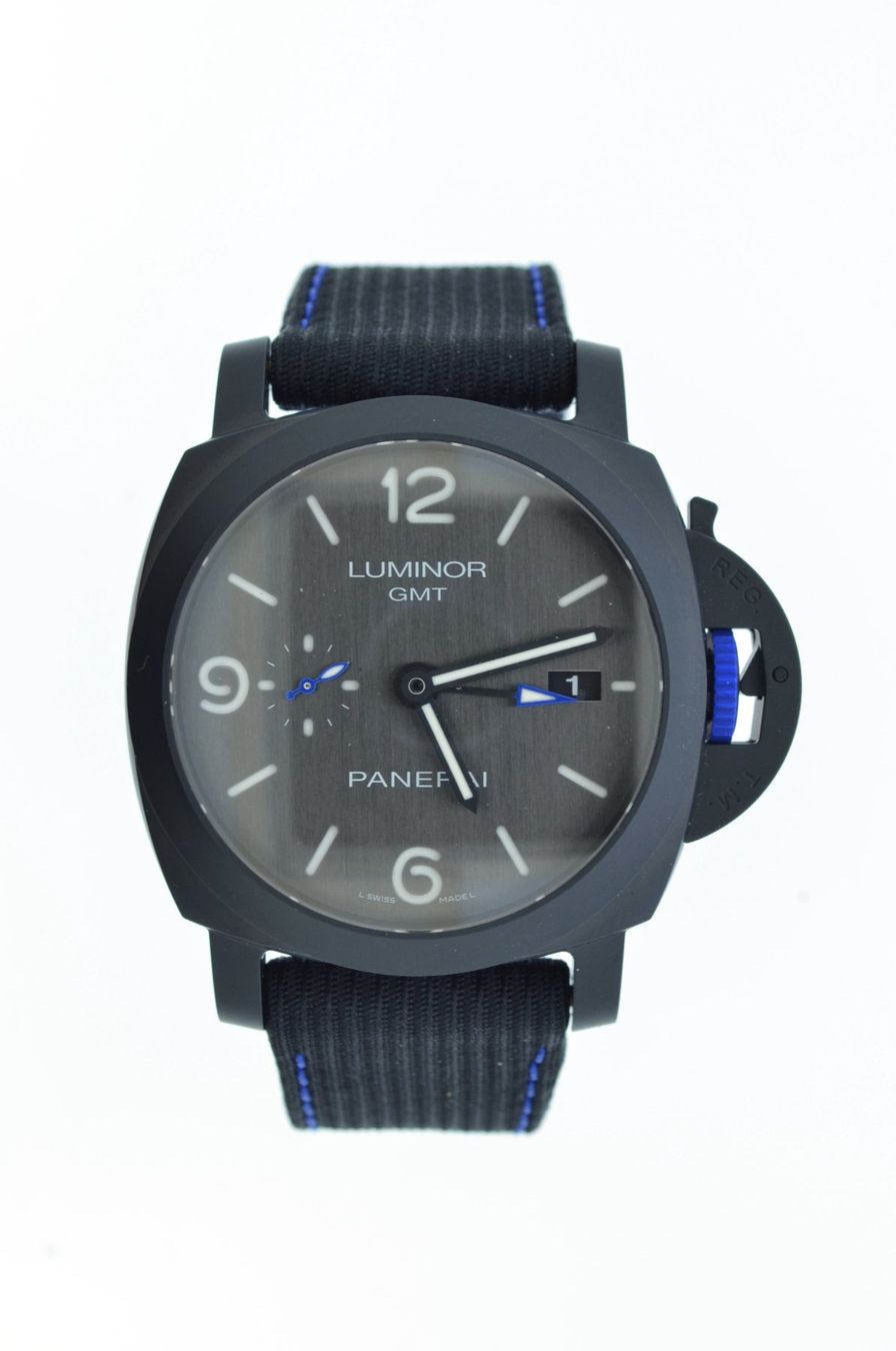 Panerai Uhren: Panerai Luminor GMT Bucherer Blue PAM01176 – Neu und originalverpackt aus Lausanne von TimeWorld